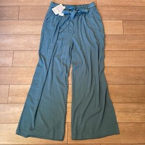LuLaRoe Teal Wide Leg Tie Waist Pants